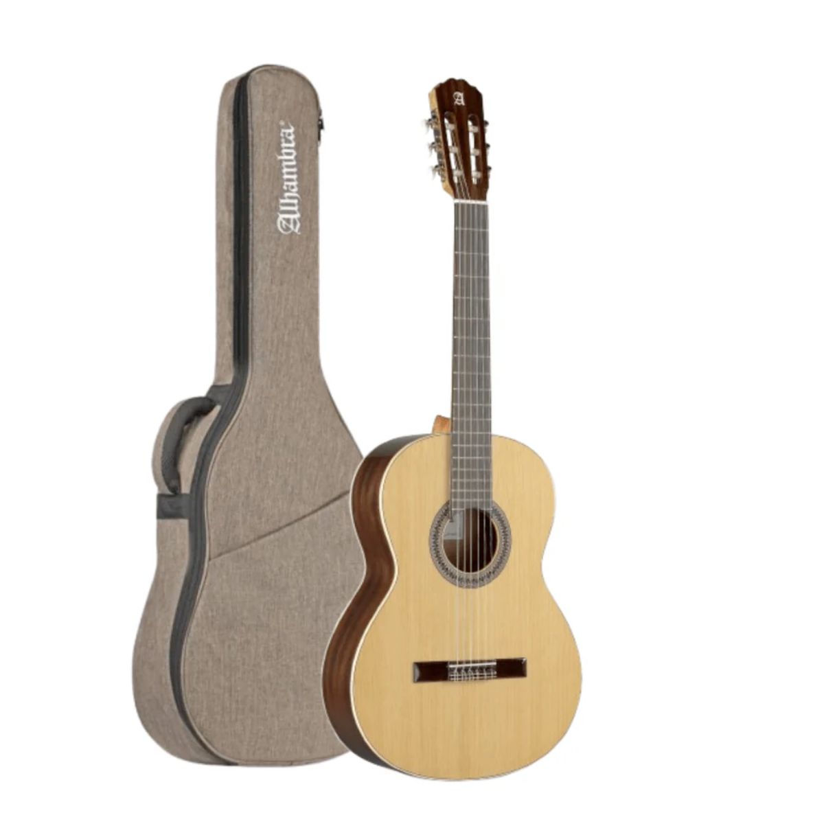chitarra classica di livello intermedio alhambra 2c open box vista con borsa