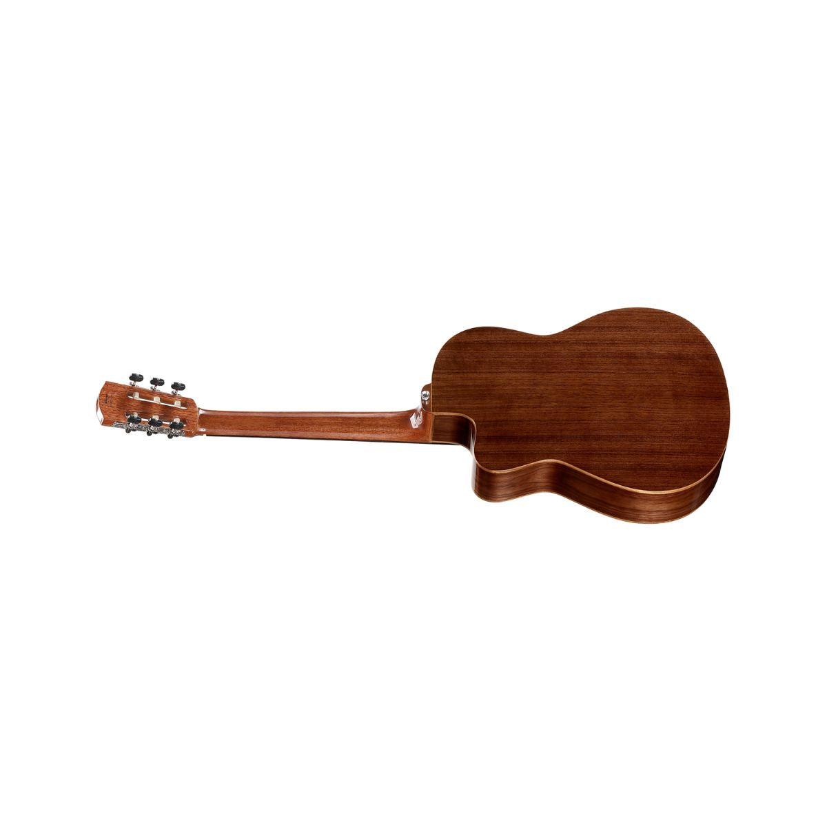 chitarra classica elettrificata professionale alvarez cc7cear open box vista del retro inclinata