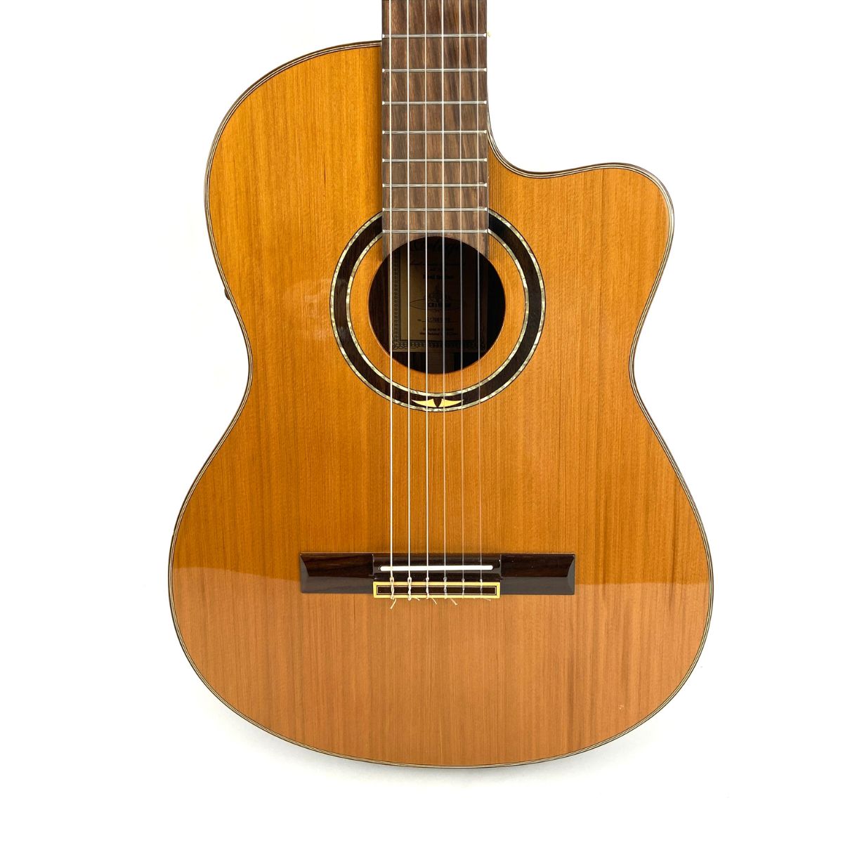 chitarra classica elettrificata professionale ortega rce159sn usata vista del corpo frontale