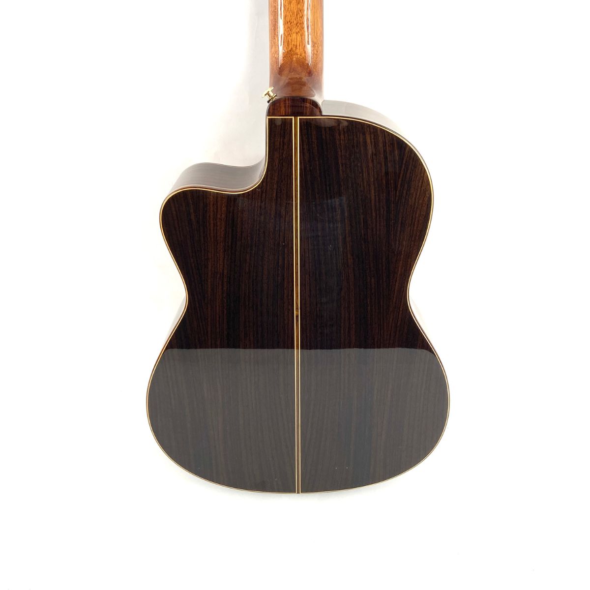 chitarra classica elettrificata professionale ortega rce159sn usata vista del retro del corpo