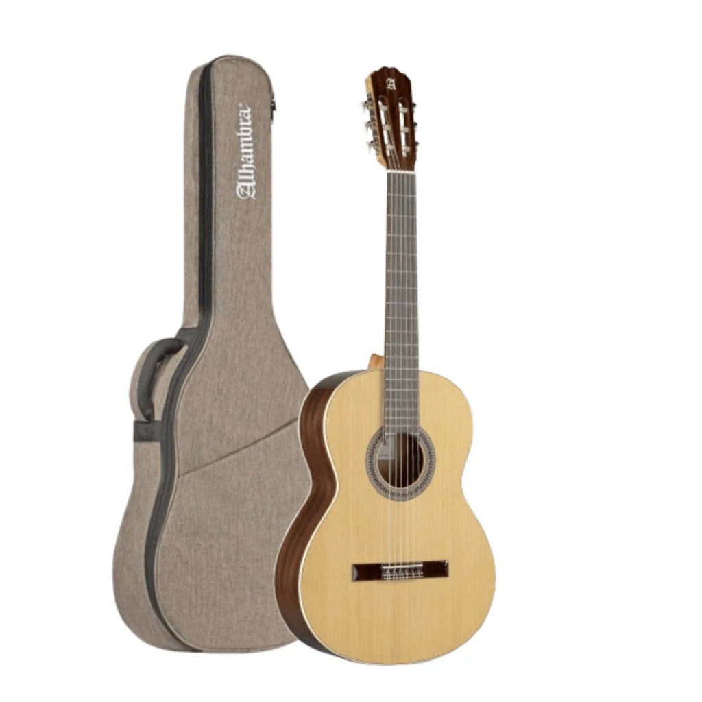 chitarra classica professionale alhambra 3c open box vista con custodia