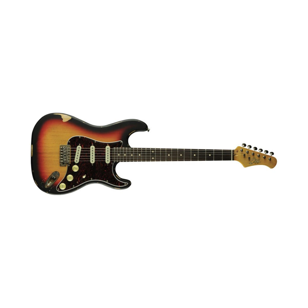 chitarra elettrica eko s-300 sunburst relic vista frontale