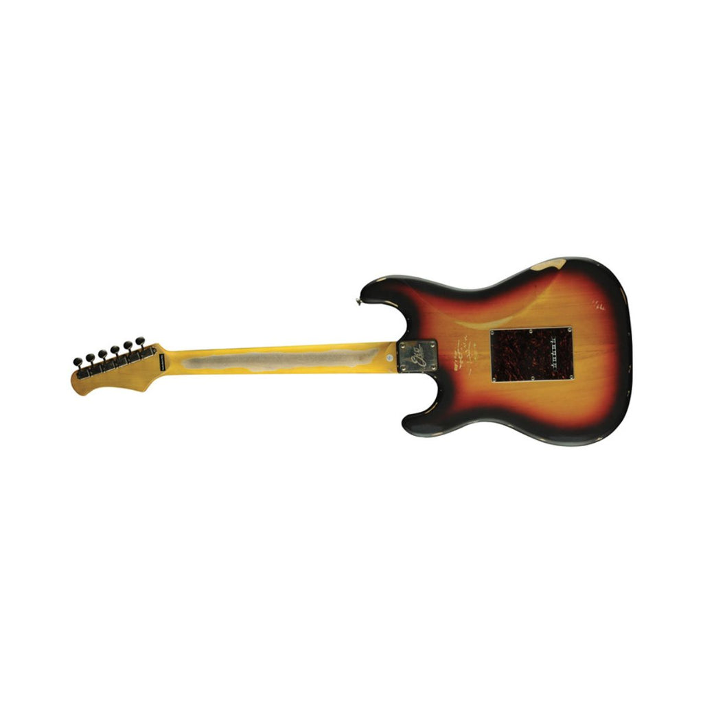 chitarra elettrica eko s-300 sunburst relic vista del retro