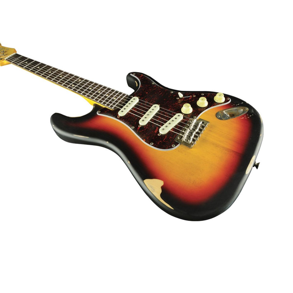 chitarra elettrica eko s-300 sunburst relic vista del corpo frontale
