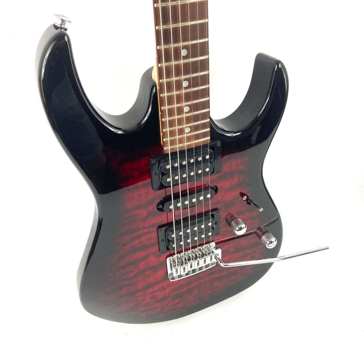 chitarra elettrica ibanez gio grx70qa usata vista del corpo laterale
