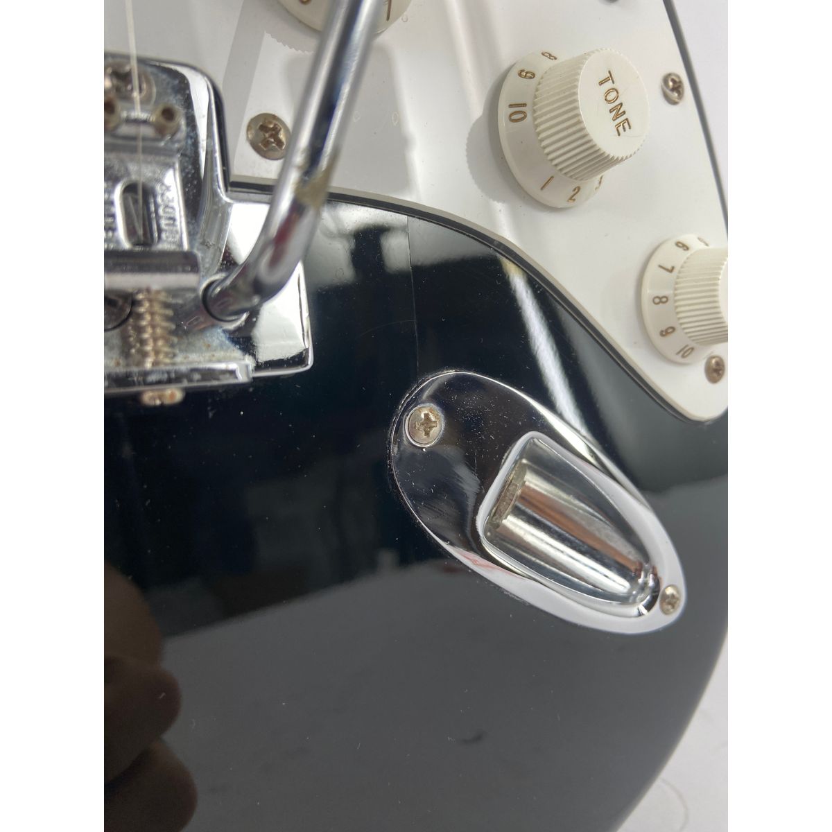 chitarra elettrica professionale Fender stratocaster standard messicana mn bk 1993 2066221 vista della crepa