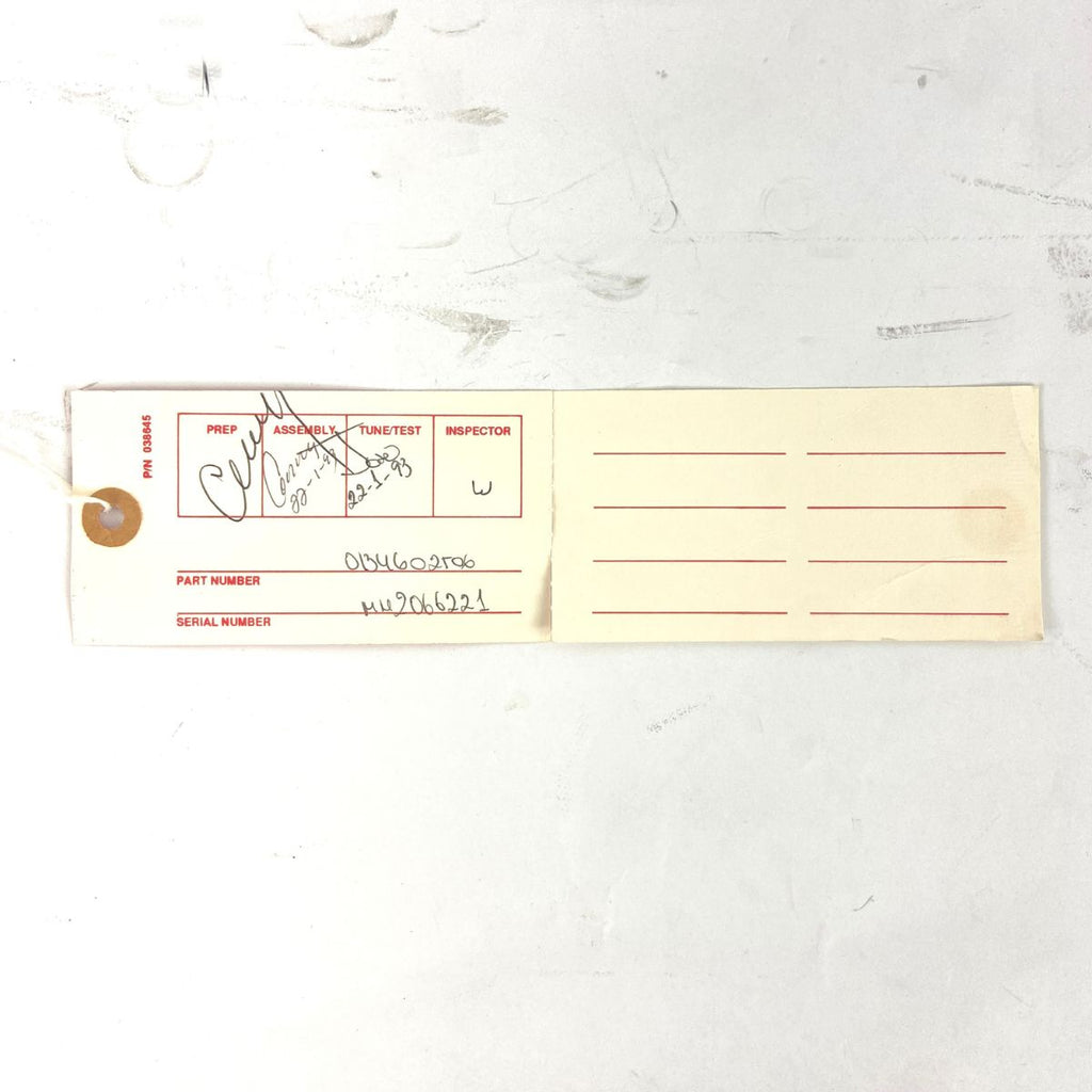 chitarra elettrica professionale Fender stratocaster standard messicana mn bk 1993 2066221 vista del tagliandino