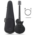 chitarra elettrica smart snya go sonic nera vista frontale con accessori