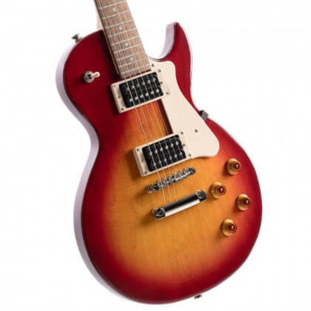 chitarra elettrica sollid body stile les paul cort cr100 crs vista del corpo frontale
