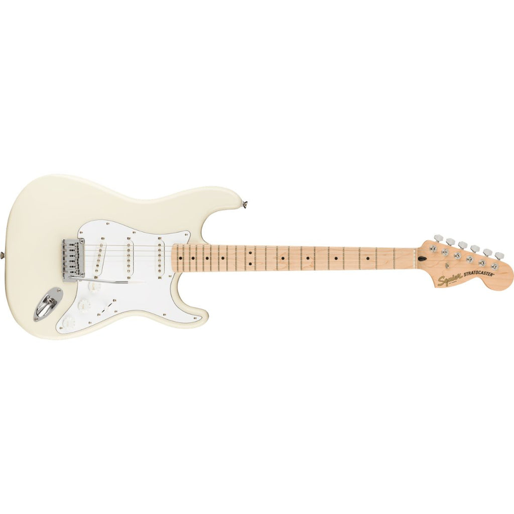 chitarra elettrica squier by fender stratocaster affinity mn wpg olympic white vista frontale