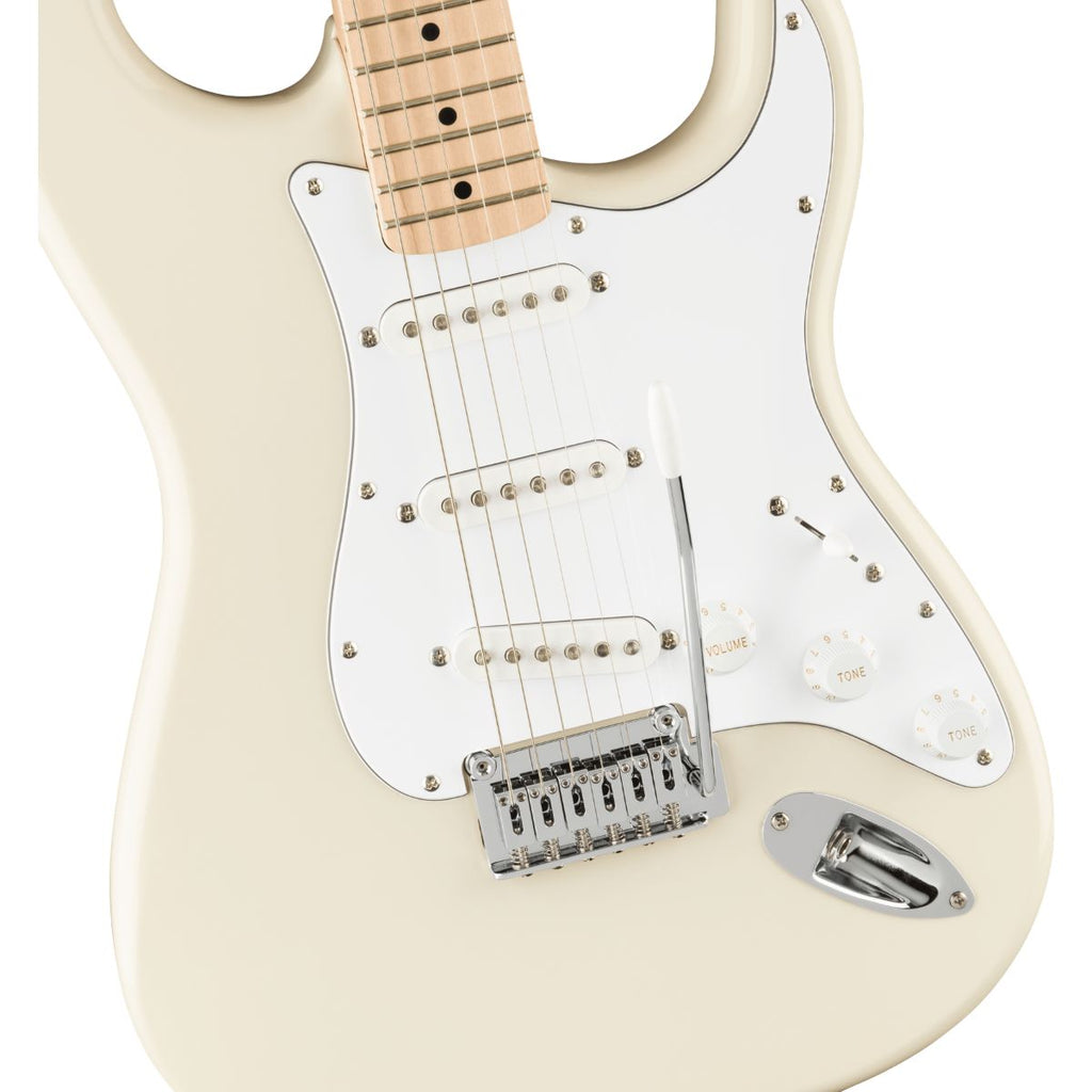 chitarra elettrica squier by fender stratocaster affinity mn wpg olympic white vista del corpo frontale