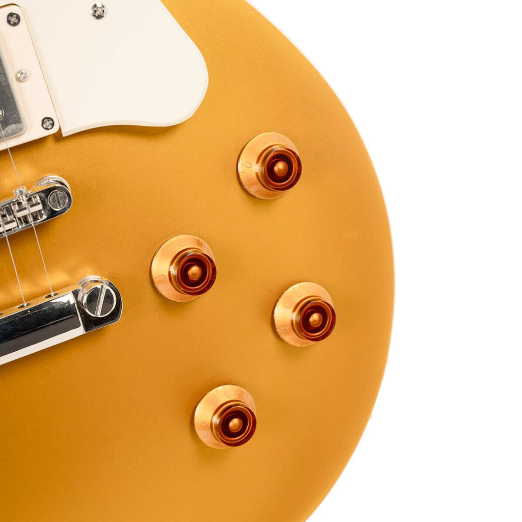 chitarra elettrica stile gibson les paul gold top cort cr200 gt open box vista dei controlli