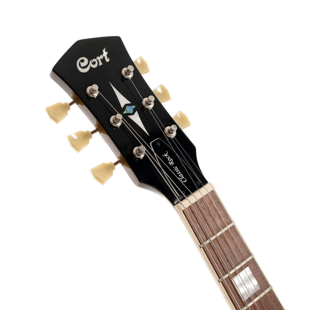 chitarra elettrica stile gibson les paul gold top cort cr200 gt open box vista della paletta