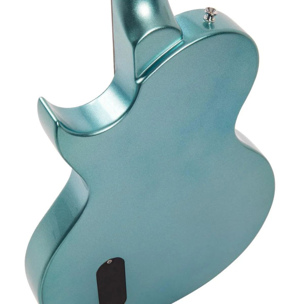 chitarra elettrica vintage v120 reissued gun hill blue vista del retro del corpo
