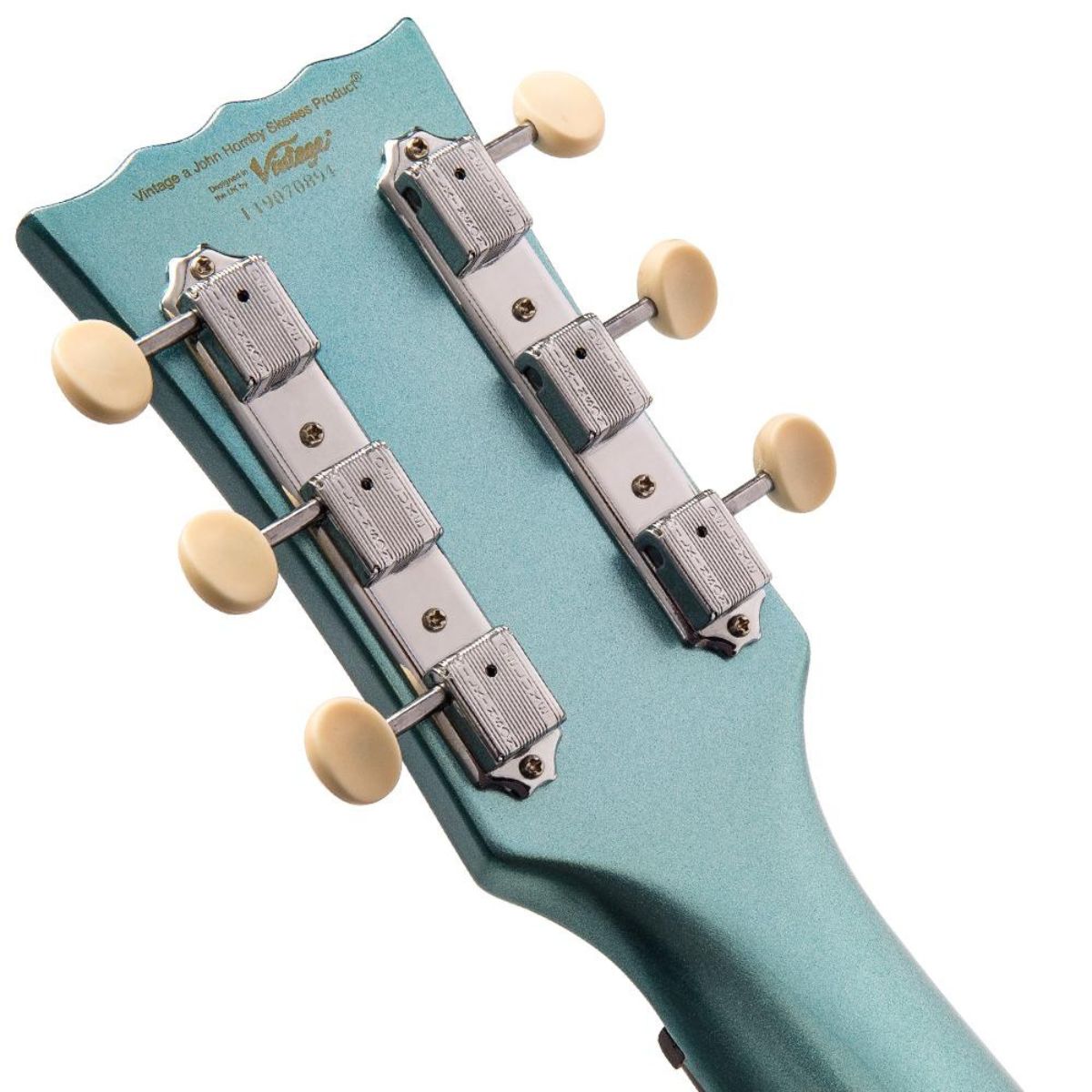 chitarra elettrica vintage v120 reissued gun hill blue vista delle meccaniche