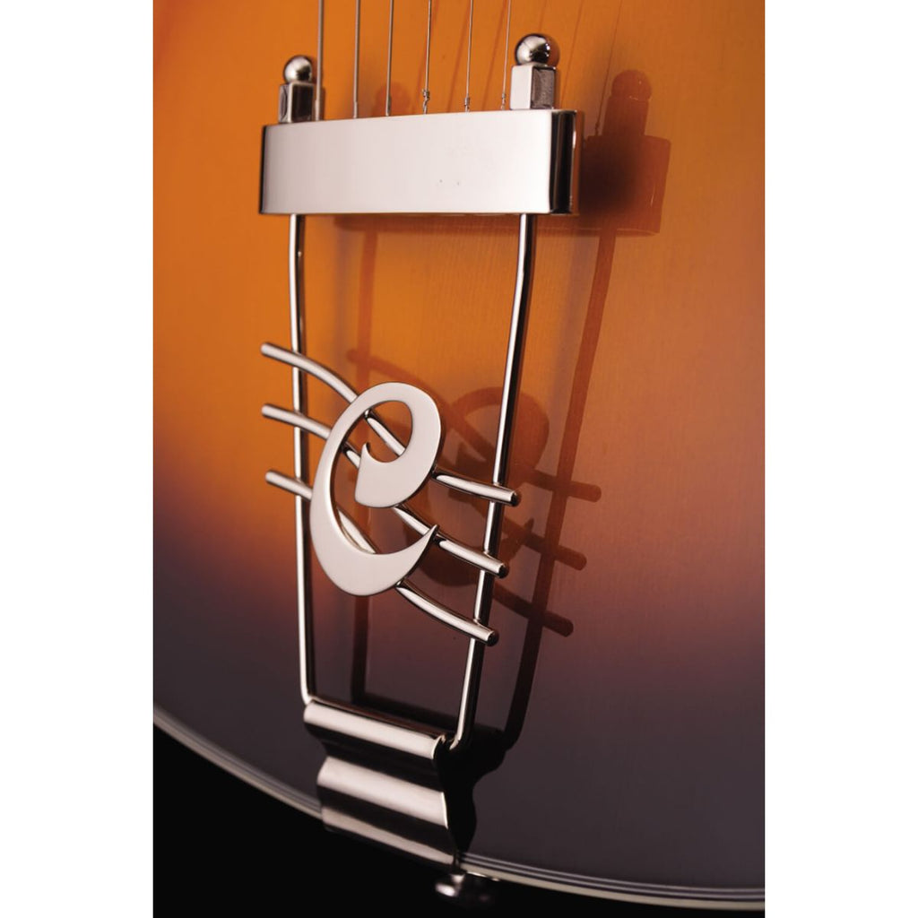 chitarra semiacustica elettrificata cort yorktown vista del tendicorda