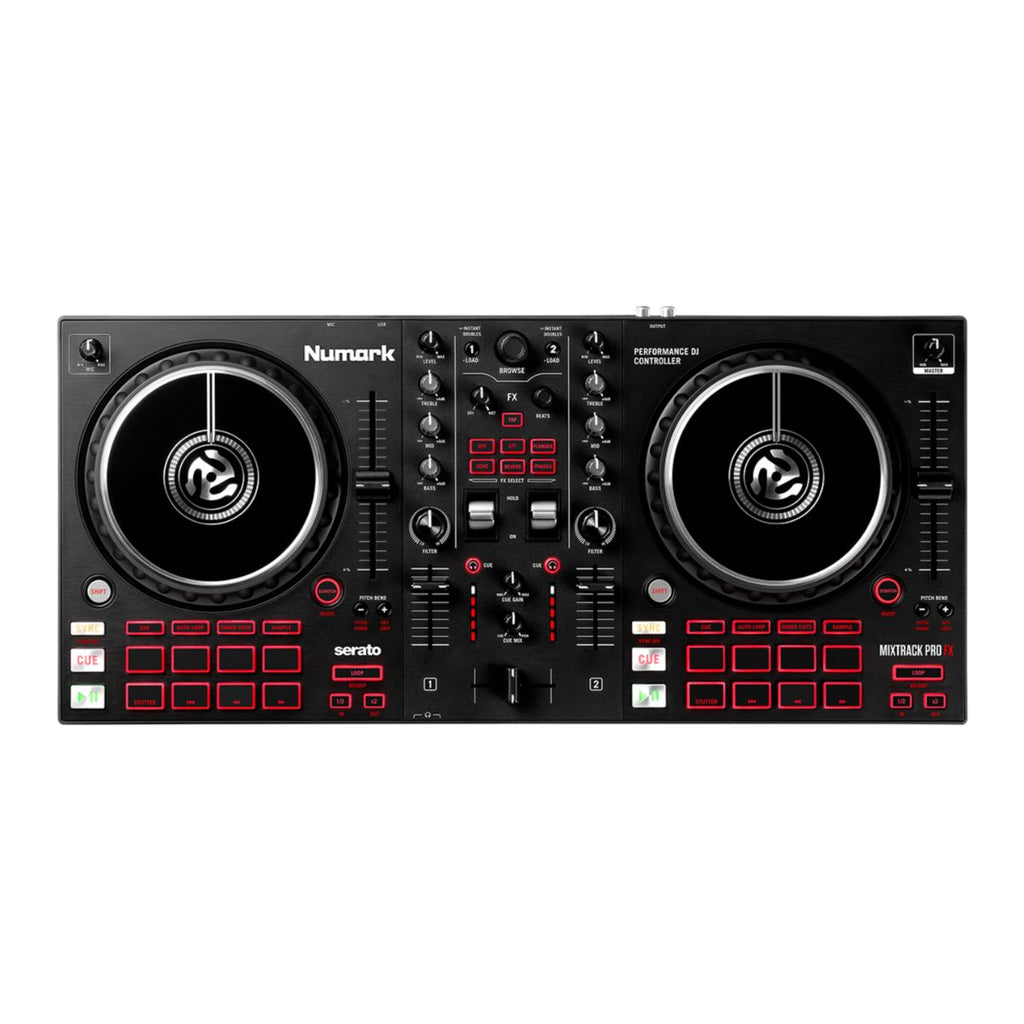 console per dj numark mixtrack pro fx vista frontale