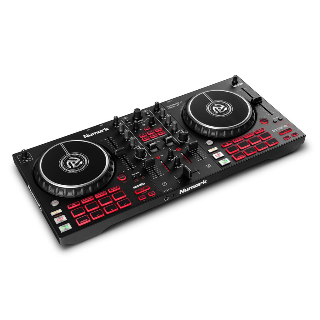 console per dj numark mixtrack pro fx vista laterale