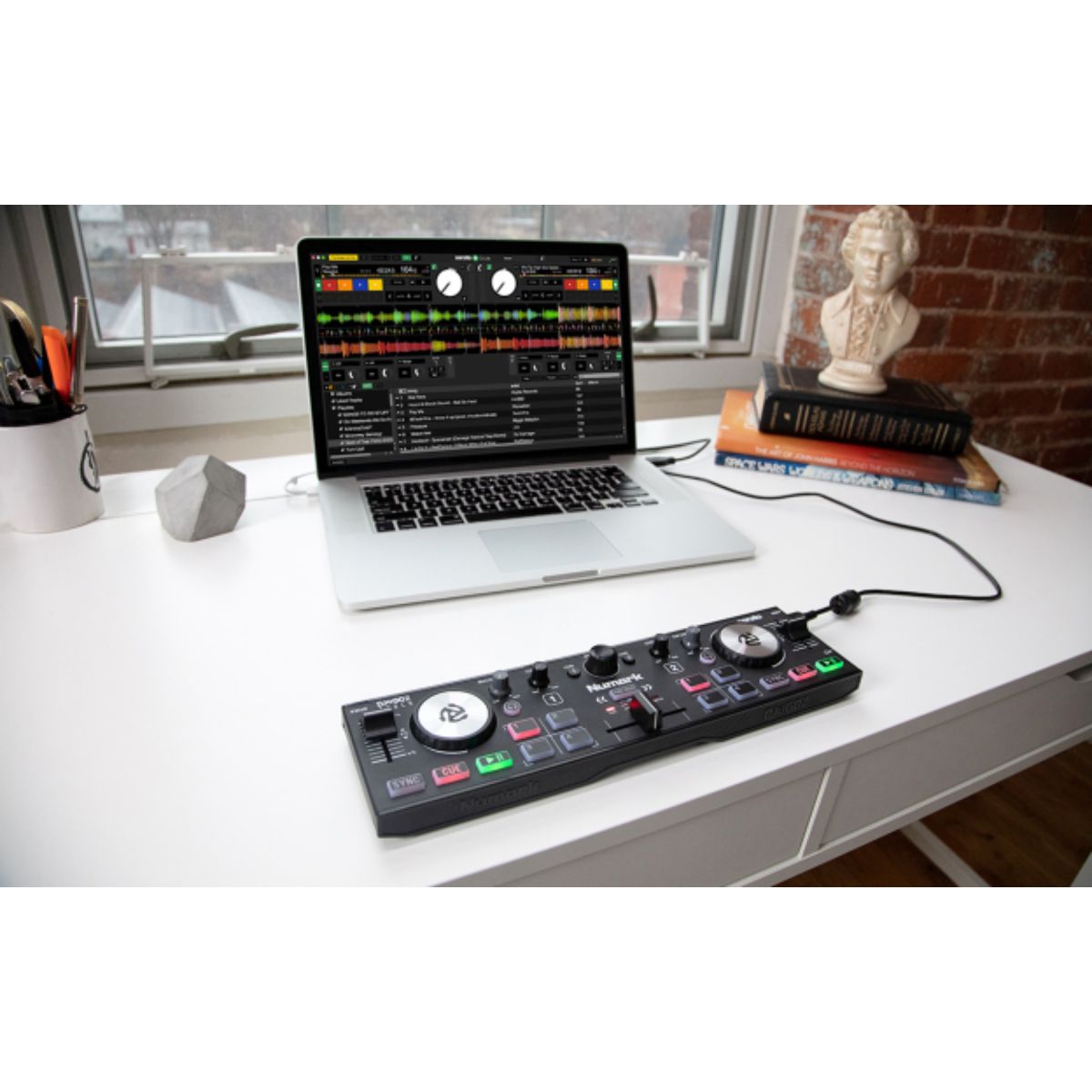 console per dj portatile nunmark dj2go2 touch nuova vista reale