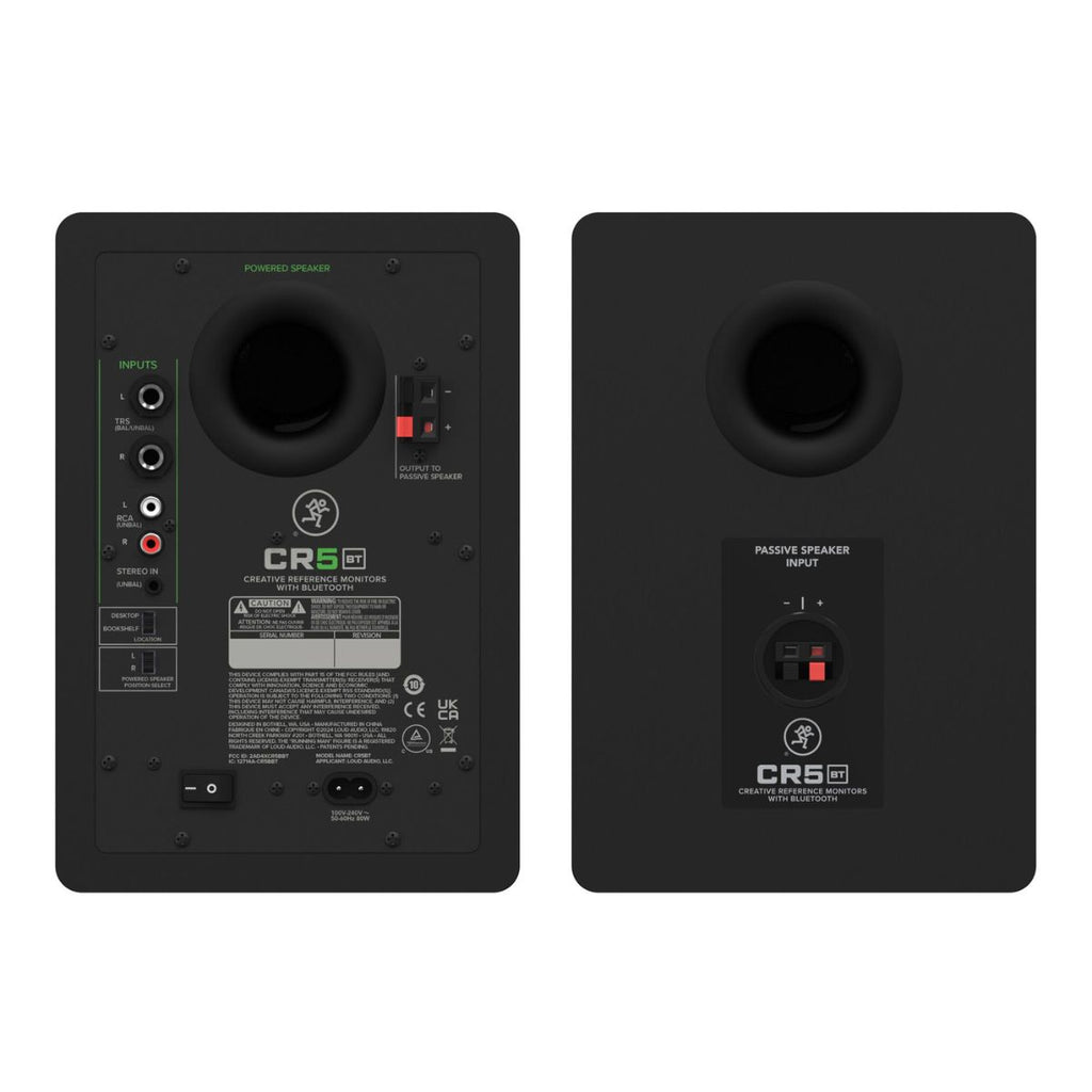 coppia monitor da studio home recording mackie cr5bt vista del retro