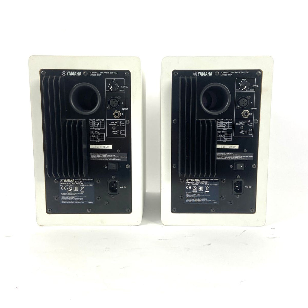 coppia monitor da studio professionali bianchi yamaha hs7 white usate vista del retro