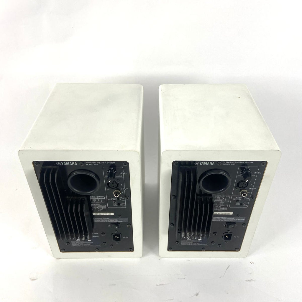 coppia monitor da studio professionali bianchi yamaha hs7 white usate vista del retro dall'alto