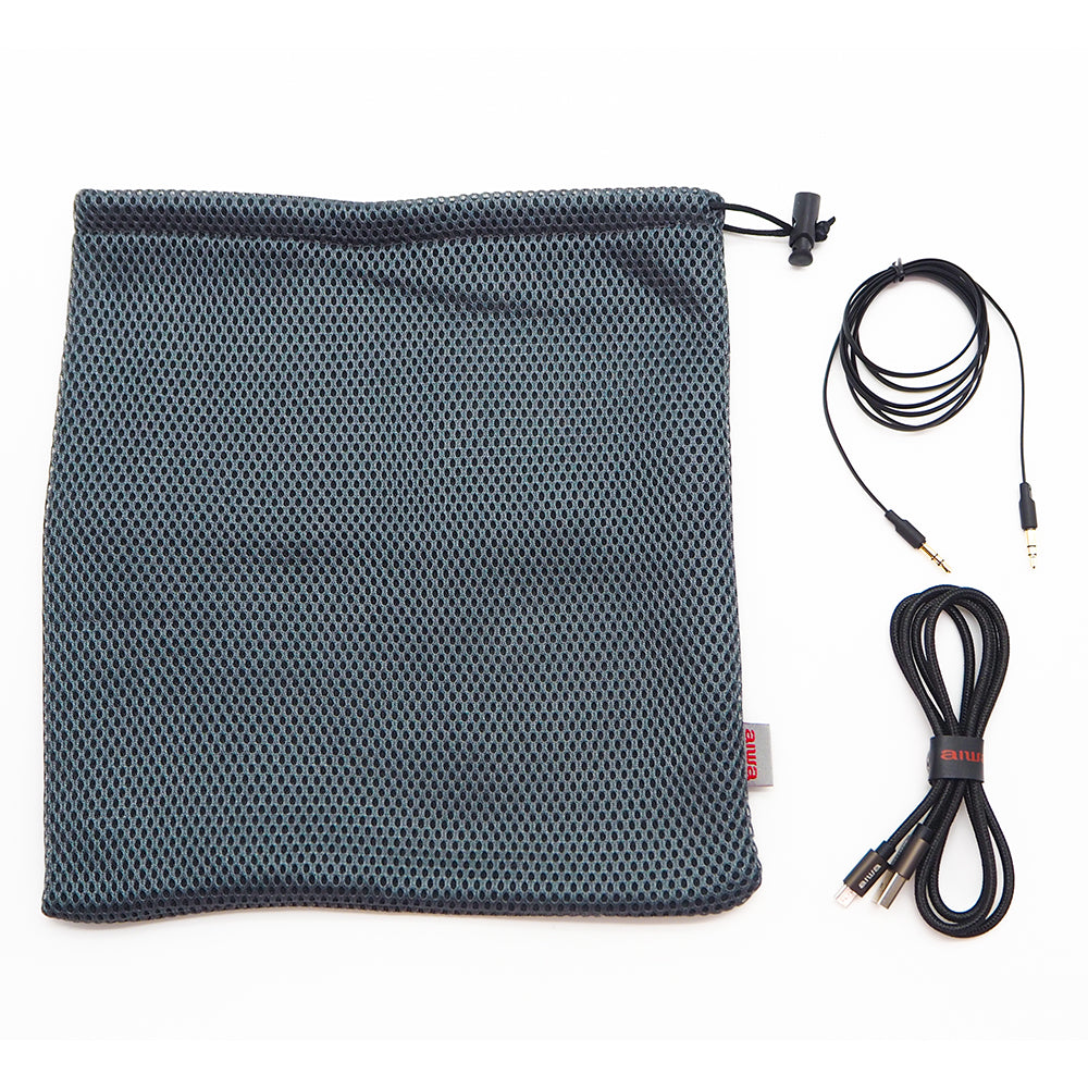 cuffie stereo bluetooth aiwa HSTBTN-800BK vista degli accessori