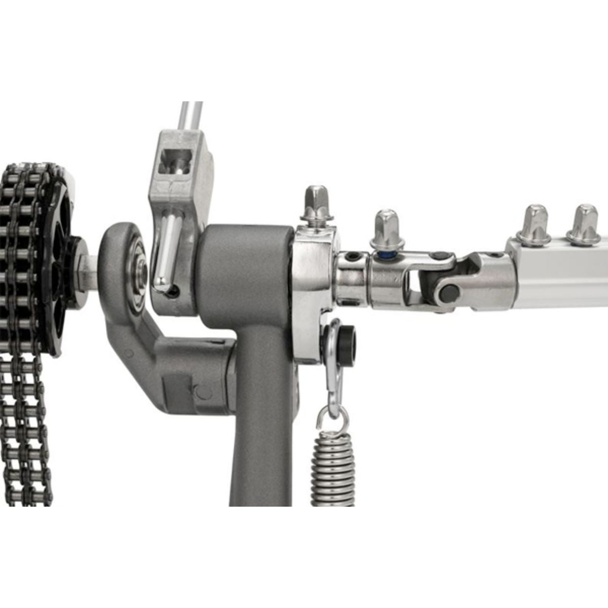 doppio pedale professionale per batteria pearl p-1032 eliminator vista dello snodo