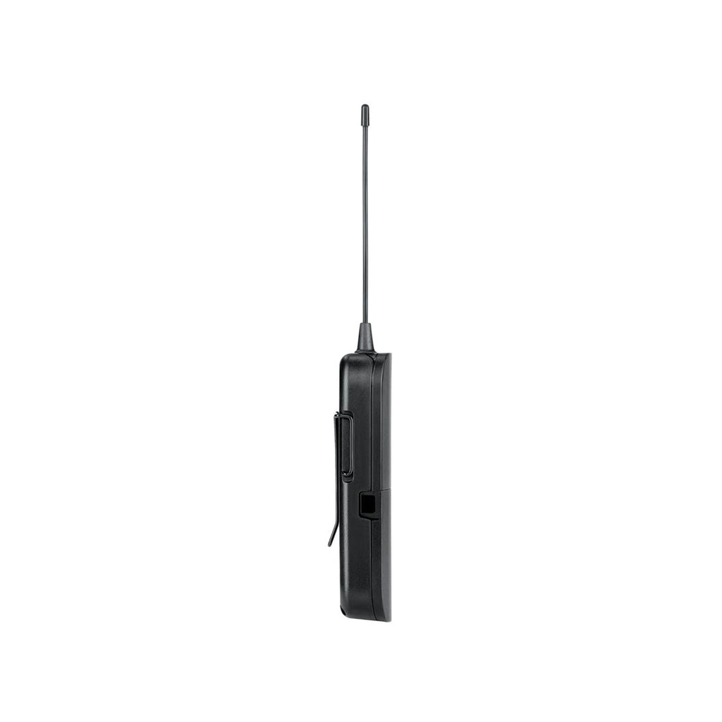 doppio radiomicrofono a gelato + archetto bodypack shure blc1288-mx53 vista del bodypack laterale sx