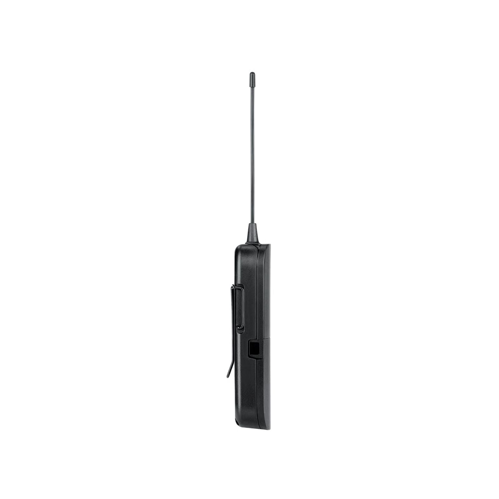 doppio radiomicrofono a gelato + archetto bodypack shure blc1288-mx53 vista del bodypack laterale sx