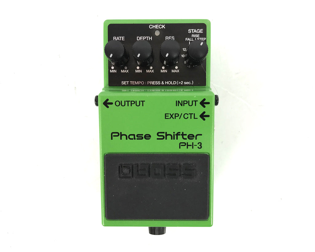 effetto phase shifter a pedale per chitarra boss ph-3 usato vista frontale