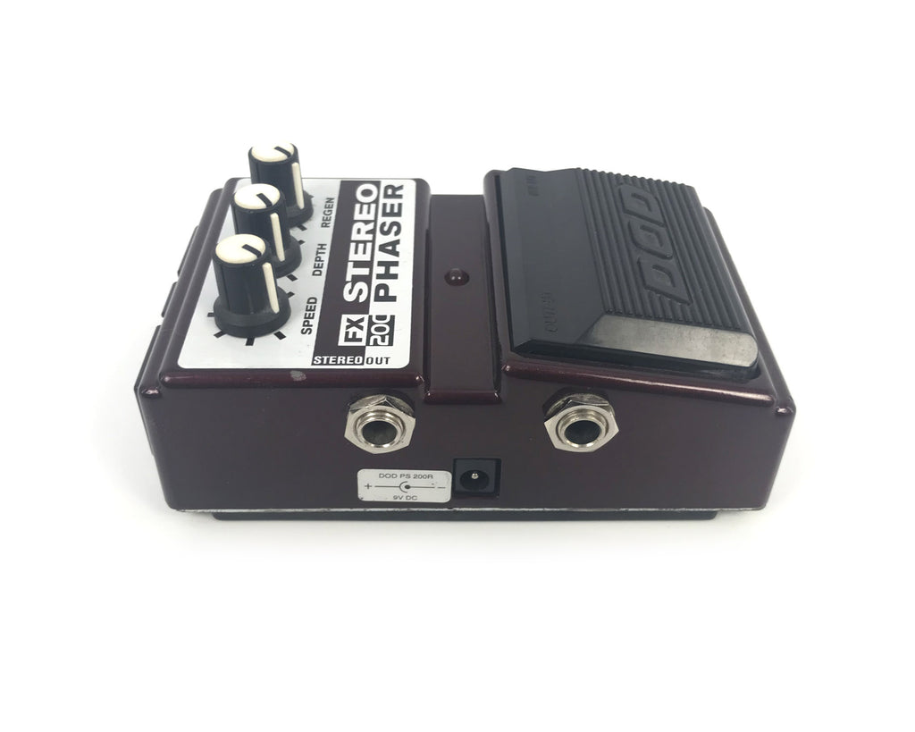 effetto phaser stereo a pedale per chitarra elettrica dod fx20c usato vista laterale sx