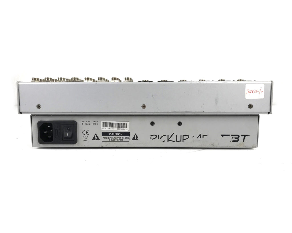 fbt pickup 14e mixer 14 canali con effetti digitali vista del retro