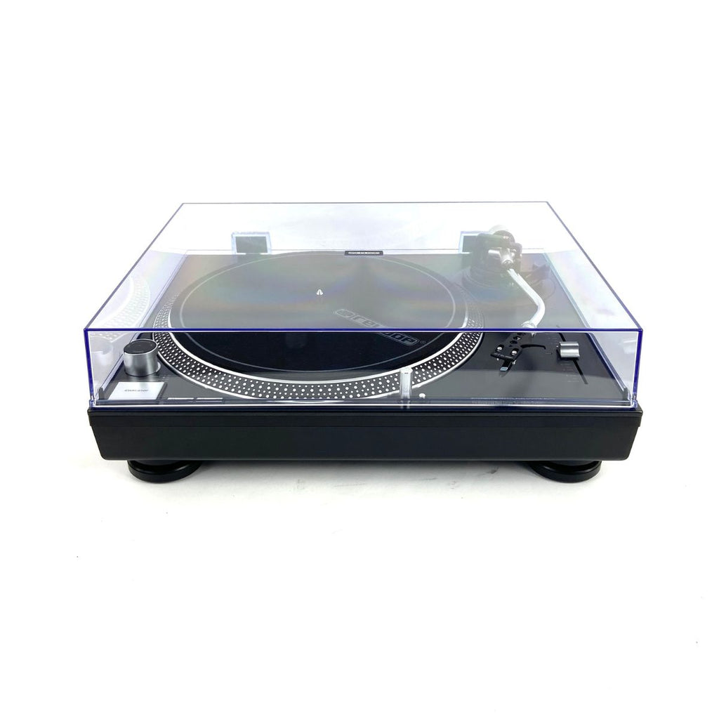 giradischi con trazione a cinghia per dj o ascolto Reloop RP-1000 MK2 ex demo vista davanti chiuso