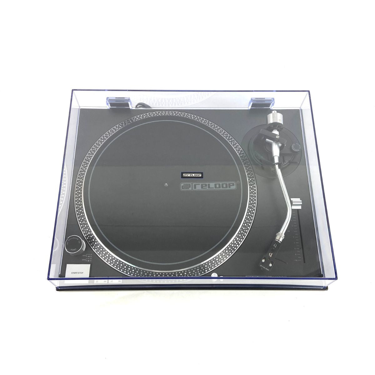 giradischi con trazione a cinghia per dj o ascolto Reloop RP-1000 MK2 ex demo vista frontale chiuso