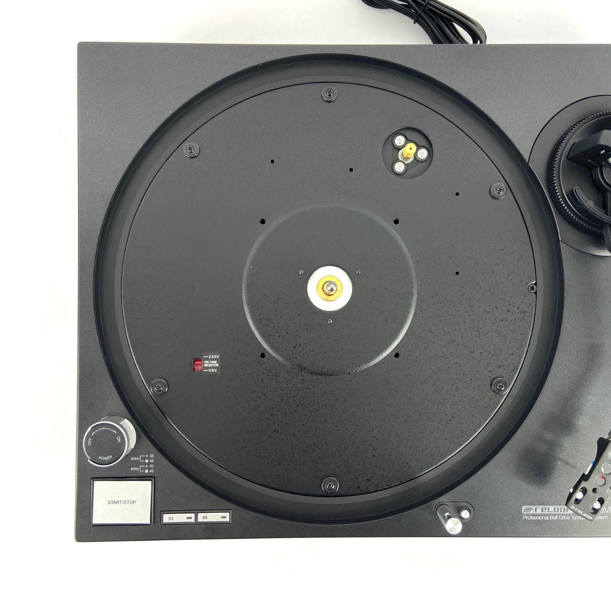 giradischi con trazione a cinghia da dj o ascolto reloop rp1000 mk2 usato vista senza piatto