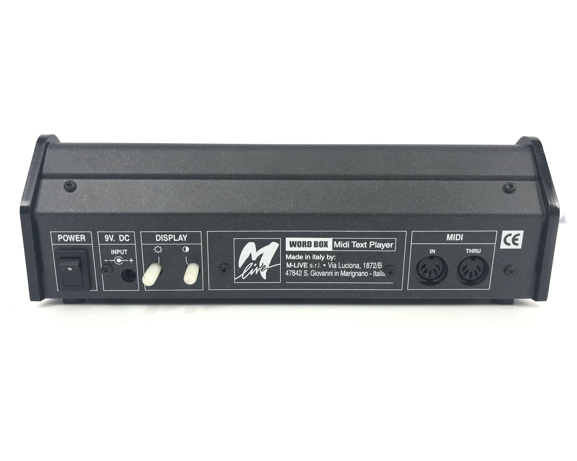 lettore di testi midi m live midi text player word box usato vista del retro