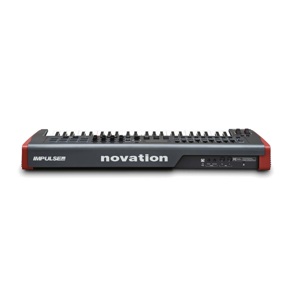 masterkeyboard usb midi 49 tasti novation impulse 49 vista del retro