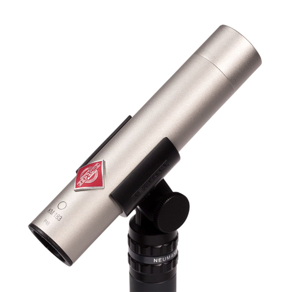 microfono professionale panoramico per strumenti neumann km 183 vista montato su asta