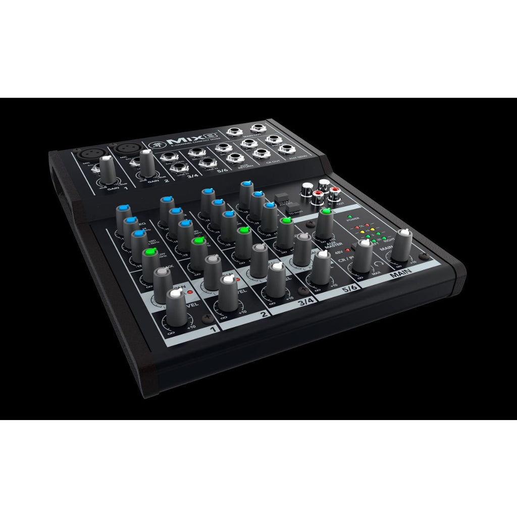 mixer audio 8 canali mackie mix8 vista laterale sx