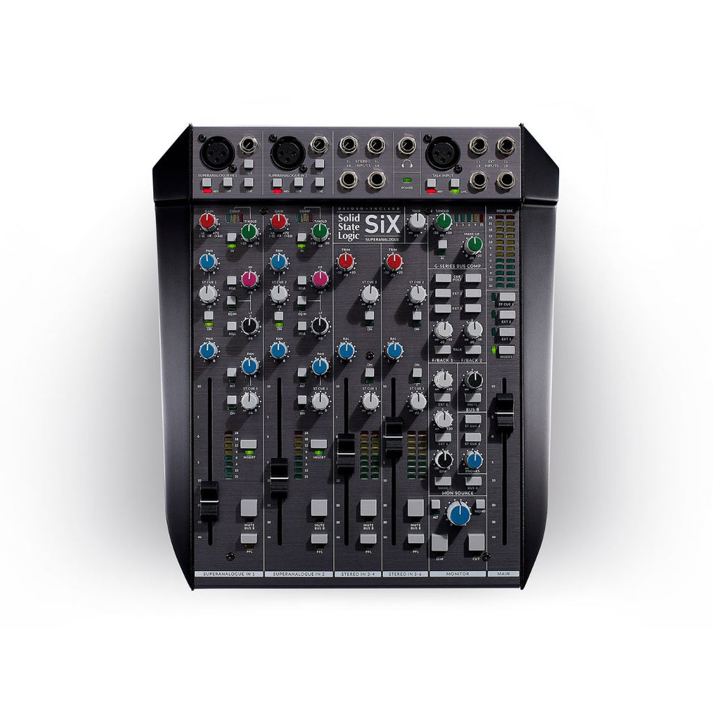 mixer da studio professionalel 6 canali ssl six vista frontale