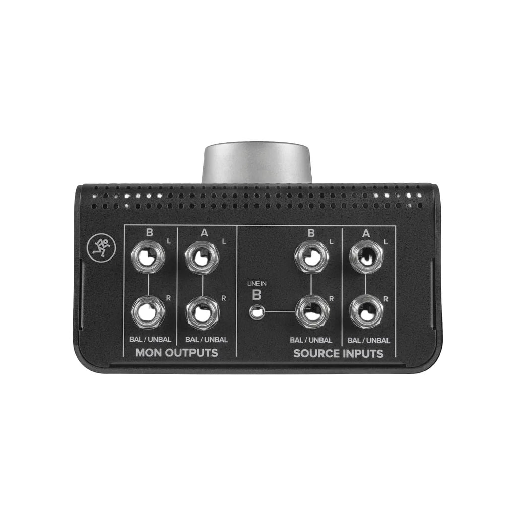 monitor controller e selettore di input mackie big knob passive vista del retro