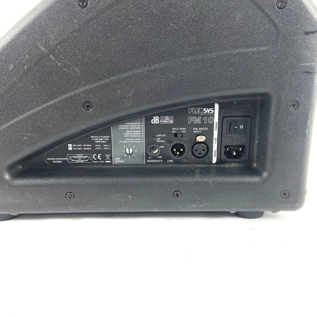 monitor da palco attivo db technologies flexsys fm10 usata vista dei controlli