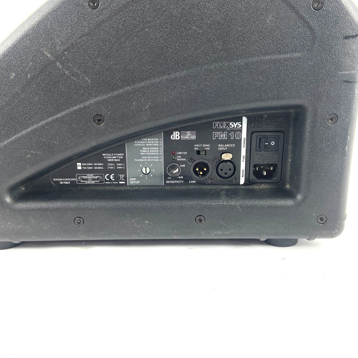 monitor da palco attivo db technologies flexsys fm10 usata vista dei controlli