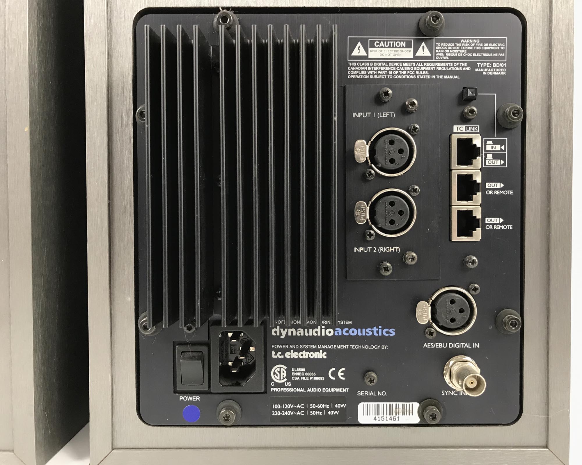 monitor da studio dynaudio air ul6500 master e slave usate dettaglio connessioni