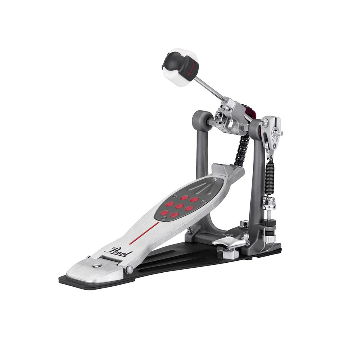 pedale per grancassa da batteria professionale a catena pearl p2050c vista laterale dx
