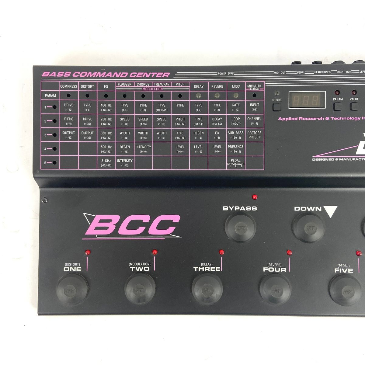 pedaliera multieffetto per basso e chitarra art bass command center bcc usata vista frontale sx
