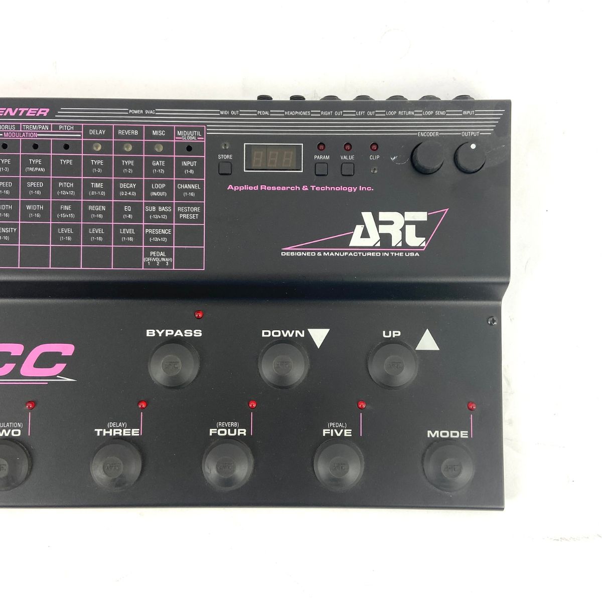 pedaliera multieffetto per basso e chitarra art bass command center bcc usata vista frontale dx