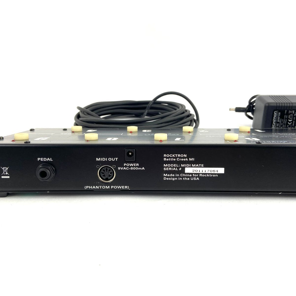pedaliera controller midi rocktron midi mate vista connessioni