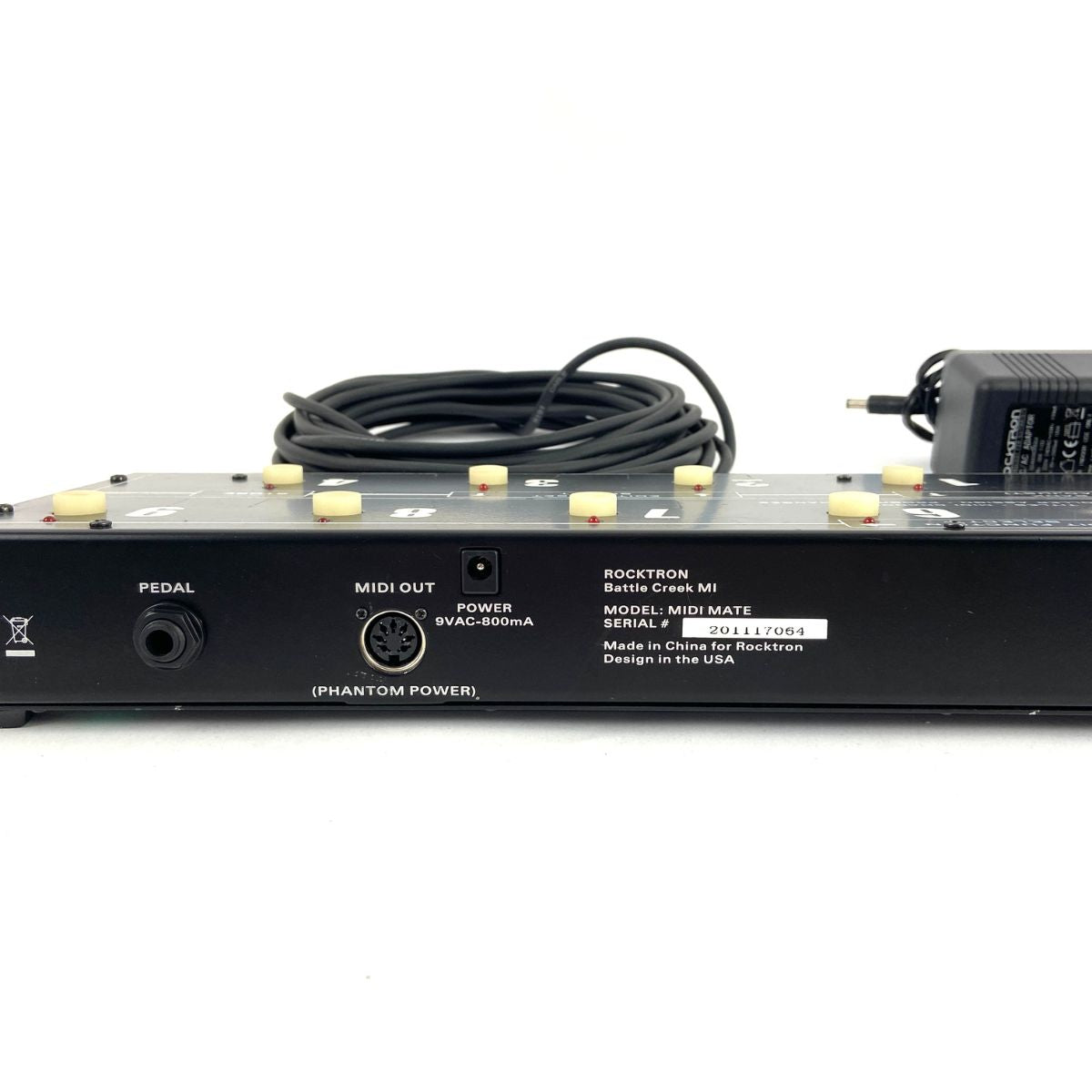 pedaliera controller midi rocktron midi mate vista connessioni